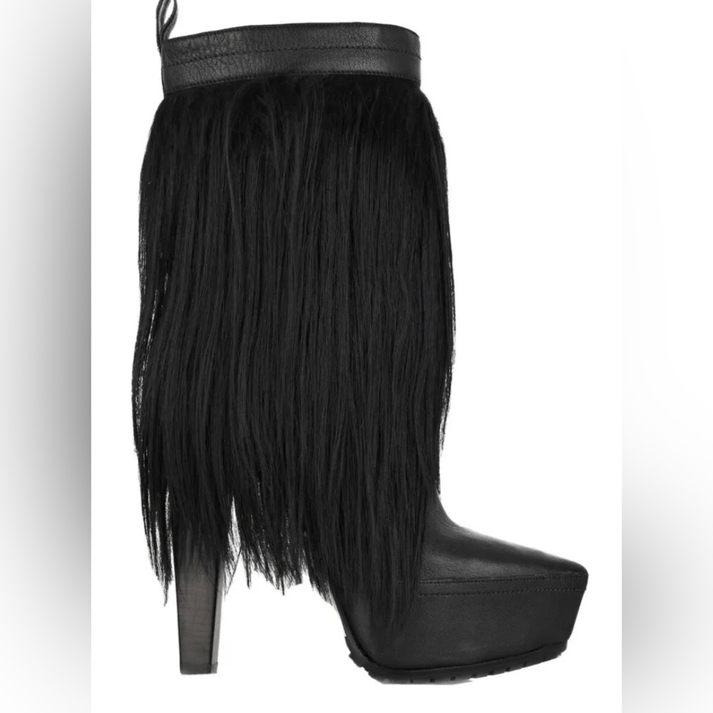 Alexander Wang Polina Platform Goat Hair Boots Size 8 With Box.